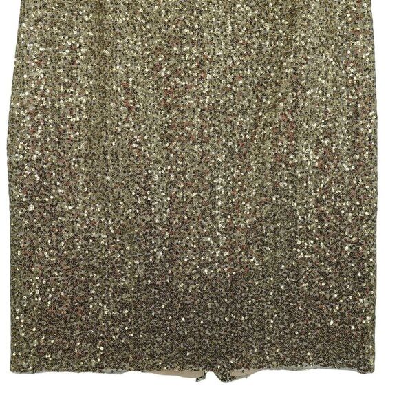 Chico's Gold Sequin Pencil Skirt S Back Zip Polyester - Picture 4 of 12